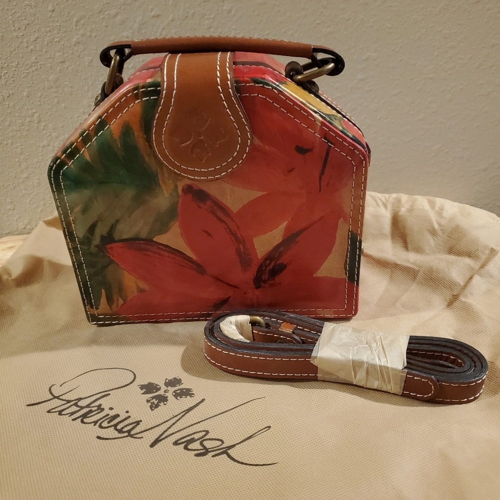 Patricia Nash Mini Leather Floral Print Crossbody Bag